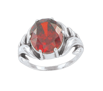 Silver ring with garnet HTS 