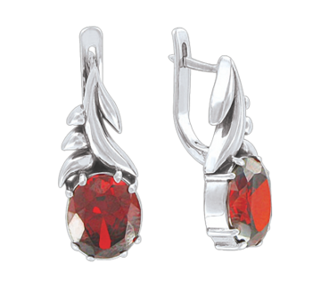 Silver earrings with garnet HTS 