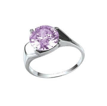 Silver ring with amethyst syn. 