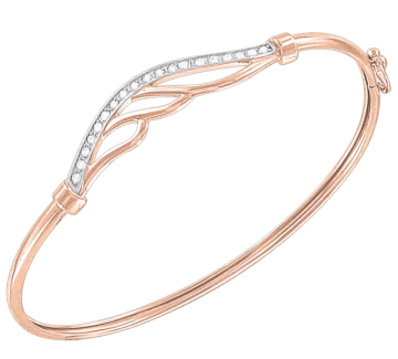 Bracelet in red gold of 585 assay value with zirconia 