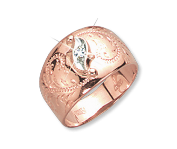 Кольцо из красного Золота 585 пробы с фианитами 