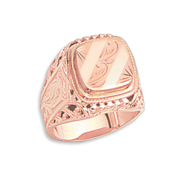 Man's ring in red gold of 585 assay value 