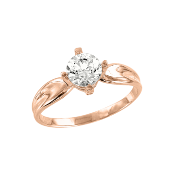 Lady´s ring in red gold of 585 assay value with Swarovski crystals 
