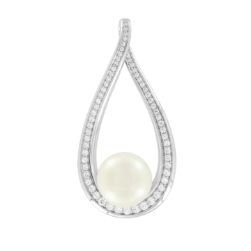 Pendants in Silver 925 - Zirconia, Pearl 