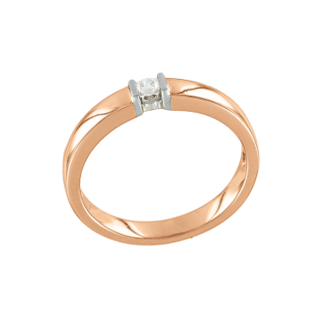 Кольцо женское из красного золота 585 пробы с бриллиантом 