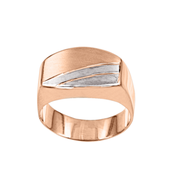 Man's ring in red gold of 585 assay value 