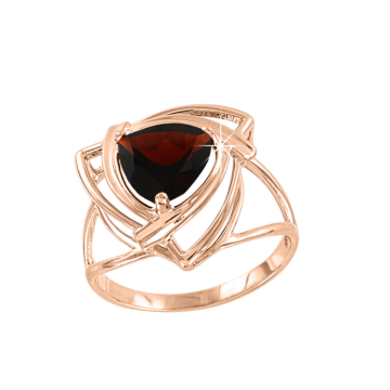 Lady´s ring in red gold of 585 assay value with garnet 