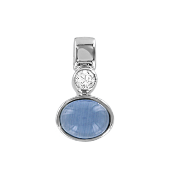 Silver pendant with cat´s eye and zirconia 