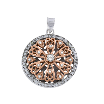 Gold-plated silver pendant with zirconia 