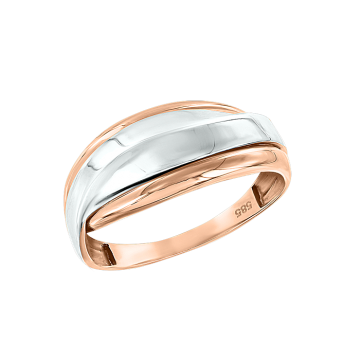 Lady´s ring in red and withe gold of 585 assay value 