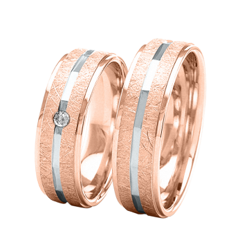 Wedding ring in red gold of 585 assay value without brilliant