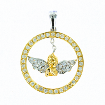 Pendants in yellow gold of 585 assay value with zirconia 