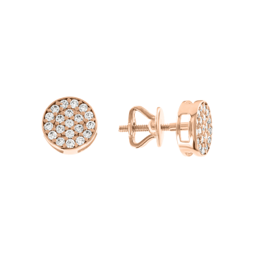 Infant earrings in red gold of 585 assay value with zirconia 