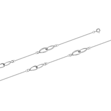 Silver bracelet with cubic zirconia 
