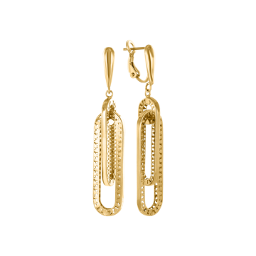Earrings for in yellow gold of 585 assay value (14ct) 
