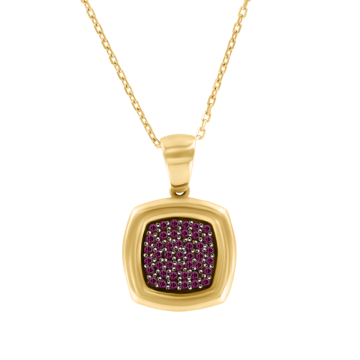 Necklace in yellow gold of 585 assay value with zirconia, blue Topaz 