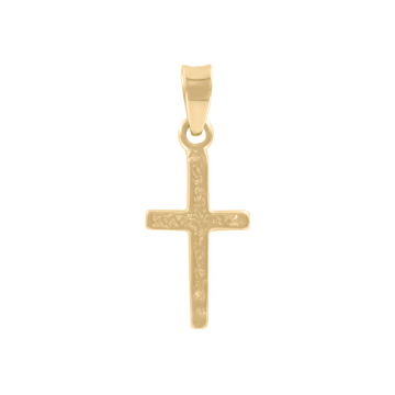 Cross made from yellow gold of 585 assay value 