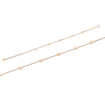 Foot chain in red gold of 585 assay value 