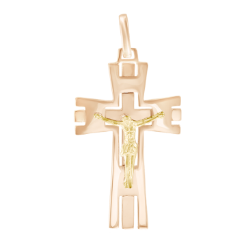 Kreuz Anhänger aus Rotgold 585° 