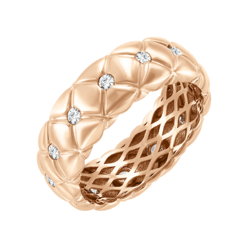 Damen-ring aus Rotgold 585 mit Zirkonia 