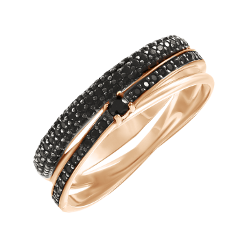 Lady´s ring in red gold of 585 assay value with zirconia 