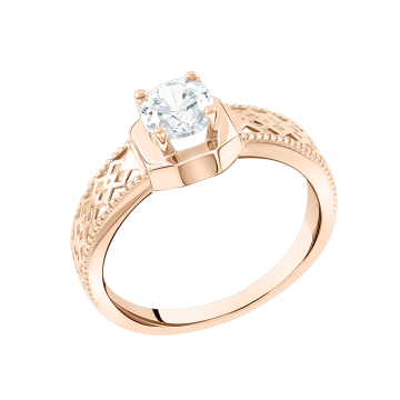 Damenring aus Rotgold 585° mit Zirkonia 