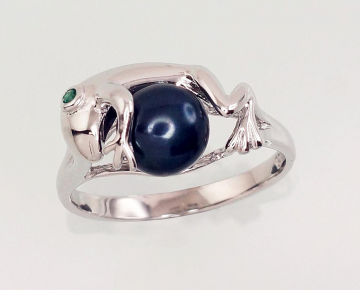 Damen-ring aus 925er Silber mit echte Perle 