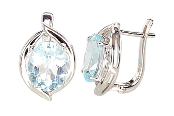 Silver earrings with blue topaz 