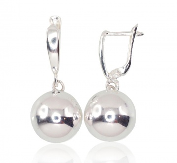 Silver earrings with 'english' lock 