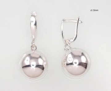 Silver earrings with 'english' lock 