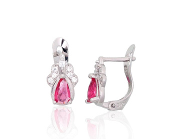 Серебряные серьги на английском замке 