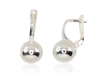 Silver earrings with 'english' lock 