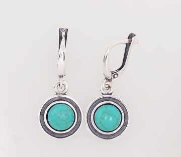 Silver earrings with turquoise HTS 