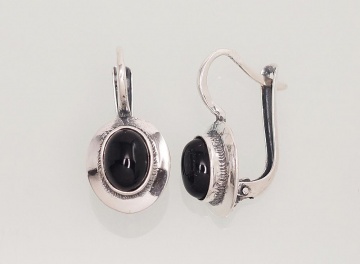 Silver earrings with 'english' lock 