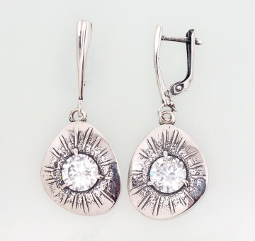 Silver earrings with 'english' lock 