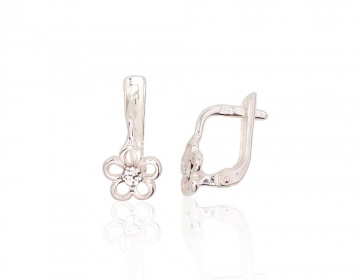 Silver earrings with 'english' lock 