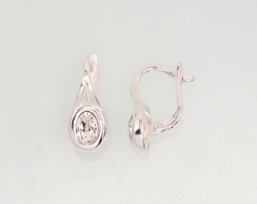 Silver earrings with 'english' lock 