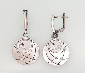 Серебряные серьги на английском замке 