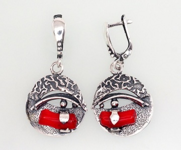 Серебряные серьги на английском замке 