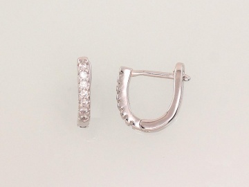 Silver earrings with 'english' lock 