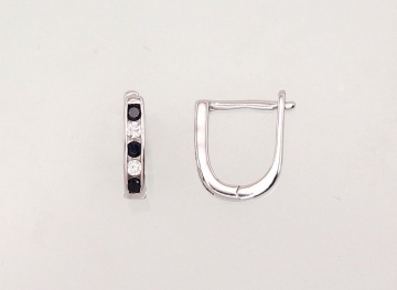 Silver earrings with 'english' lock 