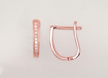 Silver earrings with 'english' lock 