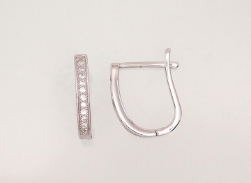 Silver earrings with 'english' lock 