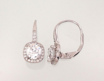 Silver earrings with 'english' lock 