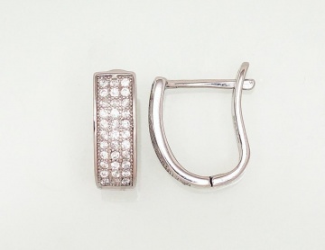 Silver earrings with 'english' lock 