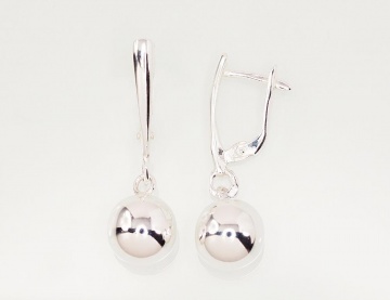 Серебряные серьги на английском замке 