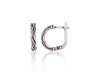 Silver earrings with 'english' lock 