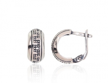 Серебряные серьги на английском замке 