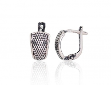 Silver earrings with 'english' lock 