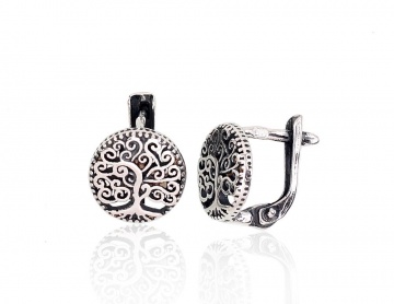 Silver earrings with 'english' lock 